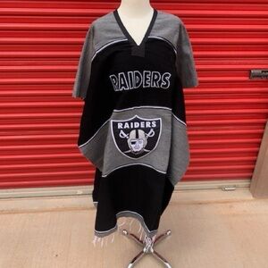 Raiders Black and Gray Poncho